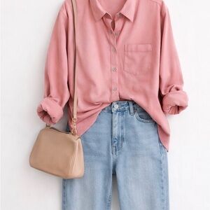 Pink Women's Button-Up Shirt